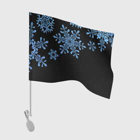 Флаг для автомобиля с принтом Минималистичные Снежинки в Белгороде, 100% полиэстер | Размер: 30*21 см | зима | минимализм | новый год | снег | снегопад | снежинки