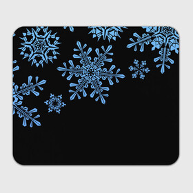 Прямоугольный коврик для мышки с принтом Минималистичные Снежинки в Белгороде, натуральный каучук | размер 230 х 185 мм; запечатка лицевой стороны | зима | минимализм | новый год | снег | снегопад | снежинки