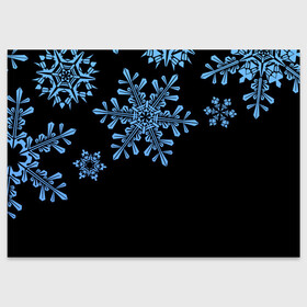 Поздравительная открытка с принтом Минималистичные Снежинки в Белгороде, 100% бумага | плотность бумаги 280 г/м2, матовая, на обратной стороне линовка и место для марки
 | зима | минимализм | новый год | снег | снегопад | снежинки