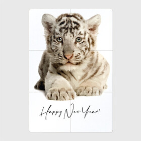 Магнитный плакат 2Х3 с принтом Happy New Tiger Year в Белгороде, Полимерный материал с магнитным слоем | 6 деталей размером 9*9 см | eyes | holiday | muzzle | new year | paws | tiger | глаза | лапы | мордочка | новый год | праздник | тигрёнок