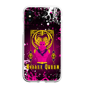 Чехол для iPhone XS Max матовый с принтом JOJO KILLER QUEEN КОРОЛЕВА УБИЙЦА в Белгороде, Силикон | Область печати: задняя сторона чехла, без боковых панелей | adventure | jojo | jojos bizarre | jojos bizarre adventure | killer queen | yare yare daze | аниме | джоджо | манга | яре яре дазе