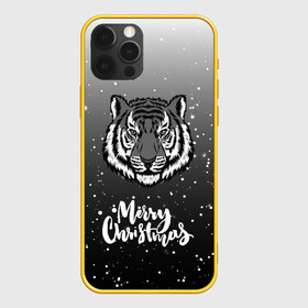 Чехол для iPhone 12 Pro с принтом Merry Christmas Год Тигра 2022. в Белгороде, силикон | область печати: задняя сторона чехла, без боковых панелей | 2022 | happy new year | merry christmas | год тигра | зима близко | нг | новогодний | новогодний тигр | новогодняя символика | новый год | новый год 2022 | рождество | символ 2022 года | снег | снежинки | тигр