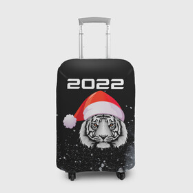 Чехол для чемодана 3D с принтом Новогодний тигр 2022. в Белгороде, 86% полиэфир, 14% спандекс | двустороннее нанесение принта, прорези для ручек и колес | 2022 | happy new year | merry christmas | год тигра | зима близко | нг | новогодний | новогодний тигр | новогодняя символика | новый год | новый год 2022 | рождество | символ 2022 года | снег | снежинки | тигр