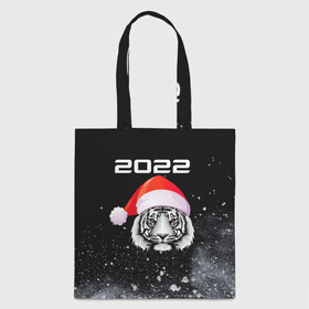 Шоппер 3D с принтом Новогодний тигр 2022. в Белгороде, 100% полиэстер | Плотность: 200 г/м2; Размер: 34×35 см; Высота лямок: 30 см | 2022 | happy new year | merry christmas | год тигра | зима близко | нг | новогодний | новогодний тигр | новогодняя символика | новый год | новый год 2022 | рождество | символ 2022 года | снег | снежинки | тигр