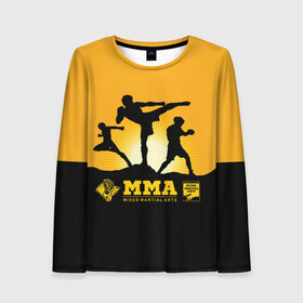 Женский лонгслив 3D с принтом ММА (Mixed Martial Arts) в Белгороде, 100% полиэстер | длинные рукава, круглый вырез горловины, полуприлегающий силуэт | bellator | boxing | fight club | mixed martial arts | ufc | айкидо | беллатор | боевые искусства | боец | бои | бои без правил | бойцовский клуб | бокс | борьба | воин | джиуджитсу | дзюдо | единоборства | карате | кикбоксинг