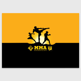 Поздравительная открытка с принтом ММА (Mixed Martial Arts) в Белгороде, 100% бумага | плотность бумаги 280 г/м2, матовая, на обратной стороне линовка и место для марки
 | bellator | boxing | fight club | mixed martial arts | ufc | айкидо | беллатор | боевые искусства | боец | бои | бои без правил | бойцовский клуб | бокс | борьба | воин | джиуджитсу | дзюдо | единоборства | карате | кикбоксинг