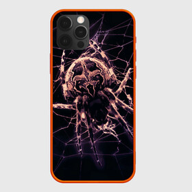 Чехол для iPhone 12 Pro с принтом Паук (neon) в Белгороде, силикон | область печати: задняя сторона чехла, без боковых панелей | black | insect | neon | spider | tarantula | web | насекомое | неоновый | паук | паутина | тарантул | черный