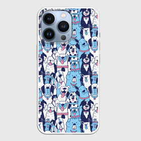 Чехол для iPhone 13 Pro с принтом Забавные Пёсели паттерн   Funny Dogs pattern в Белгороде,  |  | dog | бульдог | далматинец | йорк | мопс | песик | порода | смешной | собака