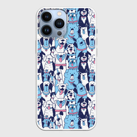 Чехол для iPhone 13 Pro Max с принтом Забавные Пёсели паттерн   Funny Dogs pattern в Белгороде,  |  | dog | бульдог | далматинец | йорк | мопс | песик | порода | смешной | собака