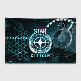 Флаг-баннер с принтом Star Citizen (Стар Ситизен) в Белгороде, 100% полиэстер | размер 67 х 109 см, плотность ткани — 95 г/м2; по краям флага есть четыре люверса для крепления | squadron 42 | star citizen | галактика | игры | космического симулятора | космос