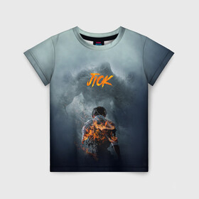 Детская футболка 3D с принтом JioK огонь в Белгороде, 100% гипоаллергенный полиэфир | прямой крой, круглый вырез горловины, длина до линии бедер, чуть спущенное плечо, ткань немного тянется | дым | монстры | огонь | персонаж | человек