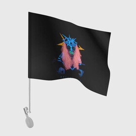 Флаг для автомобиля с принтом Hellbound остриё в Белгороде, 100% полиэстер | Размер: 30*21 см | неон | остриё | персонаж | секта | стрим