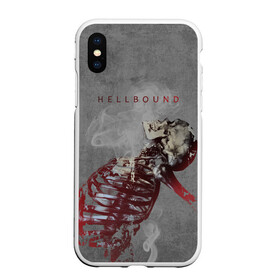 Чехол для iPhone XS Max матовый с принтом Hellbound Новая истина в Белгороде, Силикон | Область печати: задняя сторона чехла, без боковых панелей | Тематика изображения на принте: дым | надпись | скелет | текстура