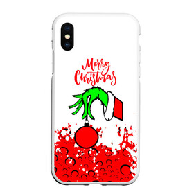 Чехол для iPhone XS Max матовый с принтом Merry Christmas Grinch в Белгороде, Силикон | Область печати: задняя сторона чехла, без боковых панелей | 2022 | grinch | happy new year | merry christmas | год тигра | гринч | зима близко | нг | новогодний | новый год | новый год 2022 | рождество | снег | снежинки