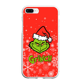 Чехол для iPhone 7Plus/8 Plus матовый с принтом Grinch Red. в Белгороде, Силикон | Область печати: задняя сторона чехла, без боковых панелей | 2022 | grinch | happy new year | merry christmas | год тигра | гринч | зима близко | нг | новогодний | новый год | новый год 2022 | рождество | снег | снежинки