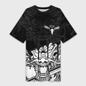 Платье-футболка 3D с принтом WALHALLA TEAM WHITE DRAGON ( НА СПИНЕ) в Белгороде,  |  | anime | draken | mikey | tokyorevengers | walhalla | аниме | вальгала | дракен | иероглифы | кэн | майки | манга | мандзиро | микки | рюгудзи | сано | символы | токийские мстители