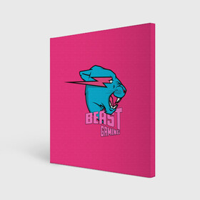 Холст квадратный с принтом Mr Beast Gaming Full Print (Pink edition) в Белгороде, 100% ПВХ |  | gamer | games | gaming | mr beast | mrbeast | youtube | блогеры | игры | мистер бист | ютуберы
