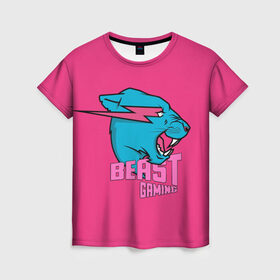 Женская футболка 3D с принтом Mr Beast Gaming Full Print (Pink edition) в Белгороде, 100% полиэфир ( синтетическое хлопкоподобное полотно) | прямой крой, круглый вырез горловины, длина до линии бедер | gamer | games | gaming | mr beast | mrbeast | youtube | блогеры | игры | мистер бист | ютуберы