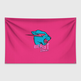 Флаг-баннер с принтом Mr Beast Gaming Full Print (Pink edition) в Белгороде, 100% полиэстер | размер 67 х 109 см, плотность ткани — 95 г/м2; по краям флага есть четыре люверса для крепления | gamer | games | gaming | mr beast | mrbeast | youtube | блогеры | игры | мистер бист | ютуберы