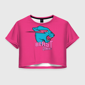 Женская футболка Crop-top 3D с принтом Mr Beast Gaming Full Print (Pink edition) в Белгороде, 100% полиэстер | круглая горловина, длина футболки до линии талии, рукава с отворотами | Тематика изображения на принте: gamer | games | gaming | mr beast | mrbeast | youtube | блогеры | игры | мистер бист | ютуберы