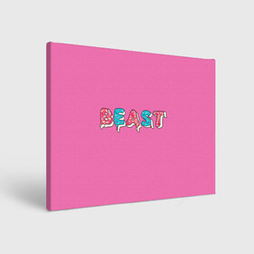 Холст прямоугольный с принтом Mr Beast Donut (Pink edition) в Белгороде, 100% ПВХ |  | arts | mr beast | mrbeast | youtube | арты | блогеры | мистер бист | прикольные надписи | ютуб | ютуберы