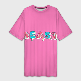 Платье-футболка 3D с принтом Mr Beast Donut (Pink edition) в Белгороде,  |  | Тематика изображения на принте: arts | mr beast | mrbeast | youtube | арты | блогеры | мистер бист | прикольные надписи | ютуб | ютуберы