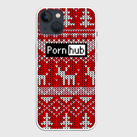 Чехол для iPhone 13 с принтом Porn Hub новогодний в Белгороде,  |  | deer | holiday | new year | pattern | новый год | олень | праздник | узор