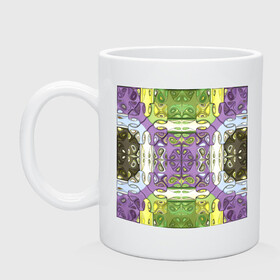 Кружка керамическая с принтом Коллекция Фрактальная мозаика Фиолетово-зеленый Квадрат в Белгороде, керамика | объем — 330 мл, диаметр — 80 мм. Принт наносится на бока кружки, можно сделать два разных изображения | Тематика изображения на принте: abstraction | fractal | green | mosaic | pattern | purple | yellow | абстракция | желтый | зеленый | мозайка | на витрину | узор | фиолетовый | фрактал