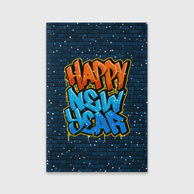 Обложка для паспорта матовая кожа с принтом С Новым Годом граффити / Happy New Year graffiti в Белгороде, натуральная матовая кожа | размер 19,3 х 13,7 см; прозрачные пластиковые крепления | graffiti | wall | граффити | зима | новый год | рождество | снег | снежинка | стена