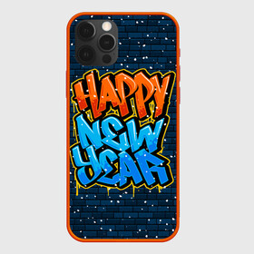 Чехол для iPhone 12 Pro с принтом С Новым Годом граффити / Happy New Year graffiti в Белгороде, силикон | область печати: задняя сторона чехла, без боковых панелей | graffiti | wall | граффити | зима | новый год | рождество | снег | снежинка | стена