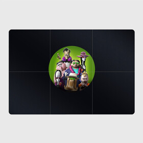 Магнитный плакат 3Х2 с принтом Семейка Аддамс - Горящий Тур в Белгороде, Полимерный материал с магнитным слоем | 6 деталей размером 9*9 см | аддамс | герои | горящий | логотип | мультик | мультфильм | персонажи | семейка | семья | тур | черный