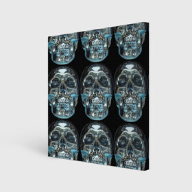 Холст квадратный с принтом Skulls pattern 2028 в Белгороде, 100% ПВХ |  | fashion | future | pattern | skull | vanguard | авангард | будущее | мода | стекло | узор | череп