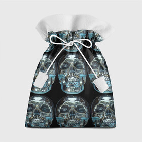 Подарочный 3D мешок с принтом Skulls pattern 2028 в Белгороде, 100% полиэстер | Размер: 29*39 см | Тематика изображения на принте: fashion | future | pattern | skull | vanguard | авангард | будущее | мода | стекло | узор | череп