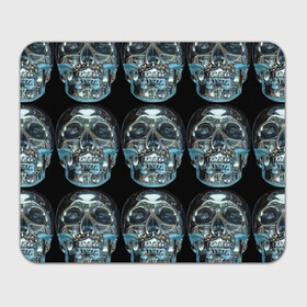 Прямоугольный коврик для мышки с принтом Skulls pattern 2028 в Белгороде, натуральный каучук | размер 230 х 185 мм; запечатка лицевой стороны | fashion | future | pattern | skull | vanguard | авангард | будущее | мода | стекло | узор | череп