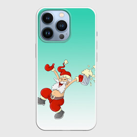Чехол для iPhone 13 Pro с принтом Веселый празднующий дед Мороз в Белгороде,  |  | 2022 | веселый | веселье | вечеринка | градиент | дед мороз | жаркая зима | персонаж | праздник | празднующий | радость | рисунок | санта клаус | танец