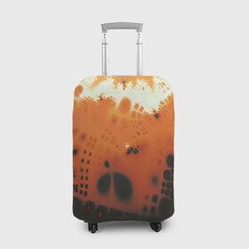 Чехол для чемодана 3D с принтом Коллекция Journey Оранжевый взрыв 126-3 2 в Белгороде, 86% полиэфир, 14% спандекс | двустороннее нанесение принта, прорези для ручек и колес | abstraction | black | bright | fractal | orange | абстракция | на витрину | оранжевый | фрактал | черный | яркий
