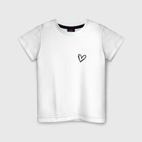Детская футболка хлопок с принтом Сердечко крохотное в Белгороде, 100% хлопок | круглый вырез горловины, полуприлегающий силуэт, длина до линии бедер | девушке | крохотное | любовь | на подарок | сердце | страсть