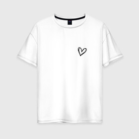 Женская футболка хлопок Oversize с принтом Сердечко крохотное в Белгороде, 100% хлопок | свободный крой, круглый ворот, спущенный рукав, длина до линии бедер
 | девушке | крохотное | любовь | на подарок | сердце | страсть