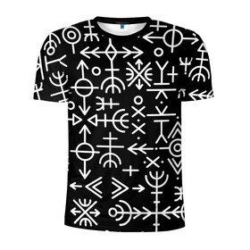 Мужская футболка 3D спортивная с принтом Скандинавские руны Славянские символы в Белгороде, 100% полиэстер с улучшенными характеристиками | приталенный силуэт, круглая горловина, широкие плечи, сужается к линии бедра | runes | викинг | викинги | древние знаки | знаки | норвегия | норвежские | руны | русь | символы | скандинавия | скандинавские | славяне | славянская символика