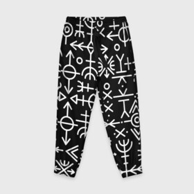 Детские брюки 3D с принтом Скандинавские руны, Славянские символы в Белгороде, 100% полиэстер | манжеты по низу, эластичный пояс регулируется шнурком, по бокам два кармана без застежек, внутренняя часть кармана из мелкой сетки | runes | викинг | викинги | древние знаки | знаки | норвегия | норвежские | руны | русь | символы | скандинавия | скандинавские | славяне | славянская символика