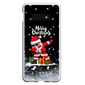 Чехол для Samsung S10E с принтом Santa Dabbing с подарками. в Белгороде, Силикон | Область печати: задняя сторона чехла, без боковых панелей | Тематика изображения на принте: 2022 | dabbing | happy new year | merry christmas | santa dabbing | год тигра | зима близко | нг | новогодний | новый год | новый год 2022 | рождество | символ 2022 года | снег | снежинки