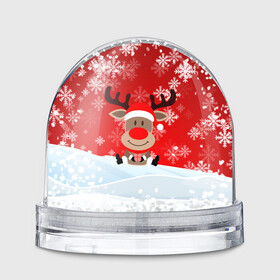 Игрушка Снежный шар с принтом Новогодний Олень сидит в снегу. в Белгороде, Пластик | Изображение внутри шара печатается на глянцевой фотобумаге с двух сторон | 2022 | happy new year | merry christmas | год тигра | зима близко | нг | новогодний | новогодний олень | новогодний тигр | новый год | новый год 2022 | олень | олень с подарком | рождество | символ 2022 года | снег | снежинки