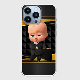 Чехол для iPhone 13 Pro с принтом BOSS gold  black в Белгороде,  |  | baby | boss | boss baby | босс | босс молокосос | маленький босс | малыш | мальчик | молокосос | ребенок