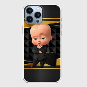 Чехол для iPhone 13 Pro Max с принтом BOSS gold  black в Белгороде,  |  | Тематика изображения на принте: baby | boss | boss baby | босс | босс молокосос | маленький босс | малыш | мальчик | молокосос | ребенок