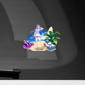 Наклейка на автомобиль с принтом Кэ Цин в отпуске в Белгороде, ПВХ |  | Тематика изображения на принте: genshin impact | арт | вода | кэ цин | лето | ли юэ | море | отдых | отпуск | песок | пляж | рисунок | слайм | слаймы | электро