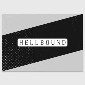 Поздравительная открытка с принтом HELLBOUND - Полосы в Белгороде, 100% бумага | плотность бумаги 280 г/м2, матовая, на обратной стороне линовка и место для марки
 | Тематика изображения на принте: bound | hell | hellbound | netflix | series | ада | зов | корейский | культура | монстры | поп | сериал | сериалы