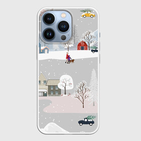 Чехол для iPhone 13 Pro с принтом Нoвoгодние Праздники продолжаются 2022 в Белгороде,  |  | 2022 | год | дома | елки | зима | каникулы | новый | праздник | радость | рождество | санки | снег | снеговик | снежки