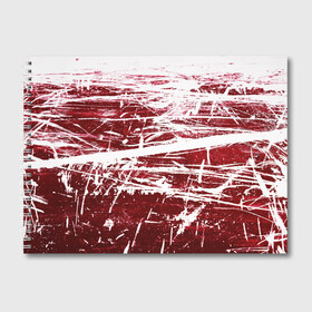 Альбом для рисования с принтом CRAZY RED в Белгороде, 100% бумага
 | матовая бумага, плотность 200 мг. | Тематика изображения на принте: абстракция | красно белый | красный | пестрый | царапины