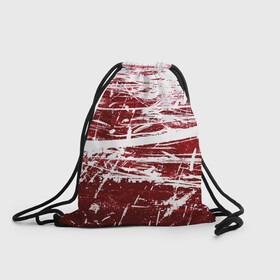 Рюкзак-мешок 3D с принтом CRAZY RED в Белгороде, 100% полиэстер | плотность ткани — 200 г/м2, размер — 35 х 45 см; лямки — толстые шнурки, застежка на шнуровке, без карманов и подкладки | абстракция | красно белый | красный | пестрый | царапины