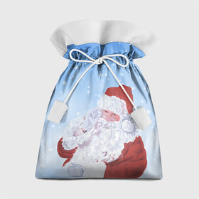 Подарочный 3D мешок с принтом Дедушка мороз в Белгороде, 100% полиэстер | Размер: 29*39 см | Тематика изображения на принте: new year | арт | графика | дед мороз | зима | новый год | рождество | санта